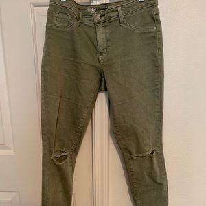 Olive green skinny jeans